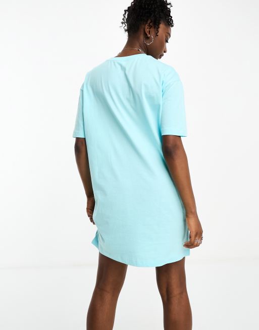 Love Moschino broken heart logo t shirt dress in turquoise ASOS