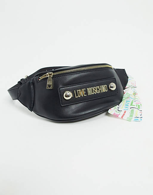 Love Moschino bumbag with scarf tie in black | ASOS