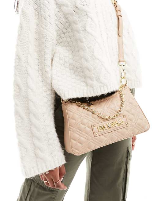 Love Moschino – Camelowa pikowana torba na ramię, 4 z 4