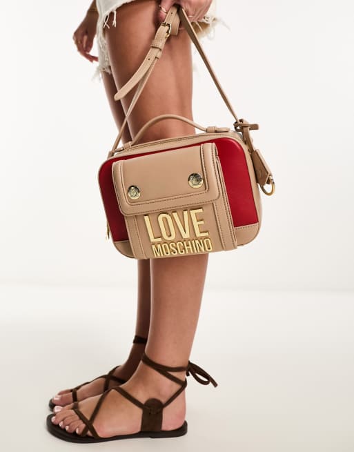 Love Moschino - Cameratas met contrast in lichtbruin, 3 van 4