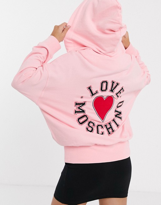 Love Moschino campus logo zip hoodie