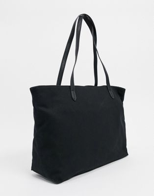 large black canvas tote bag