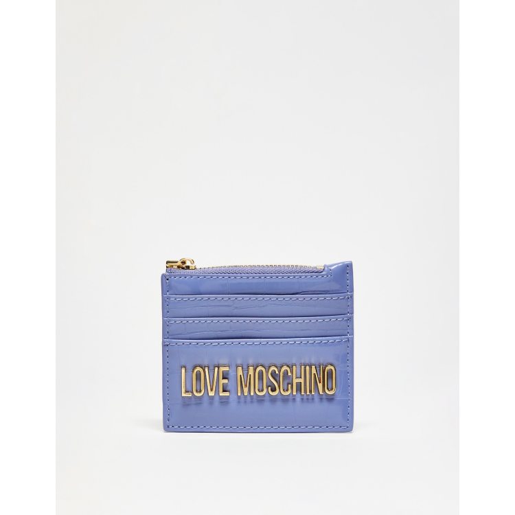 Love Moschino card holder in lilac croc | ASOS