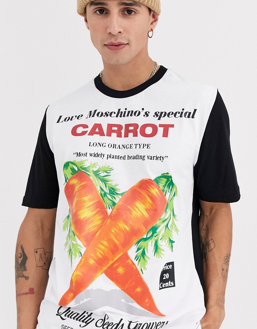 Love Moschino carrot print t-shirt-Black