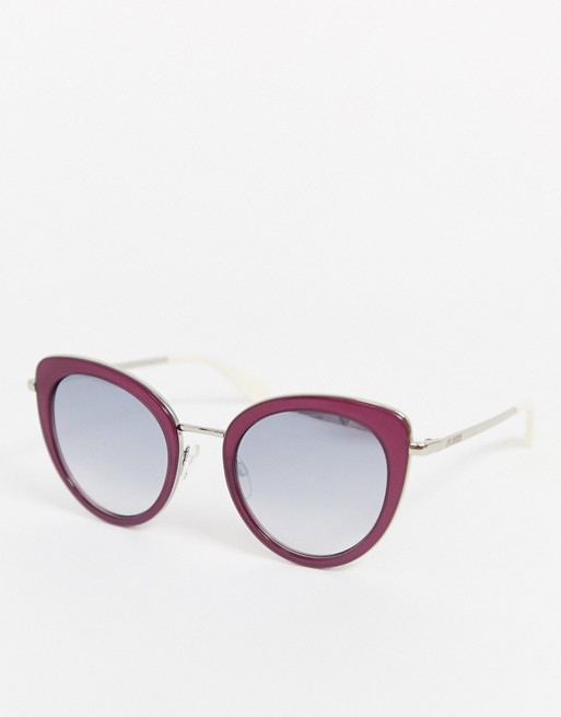 Love Moschino cat eye sunglasses in purple and silver