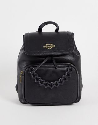 Love Moschino chain detail backpack in black
