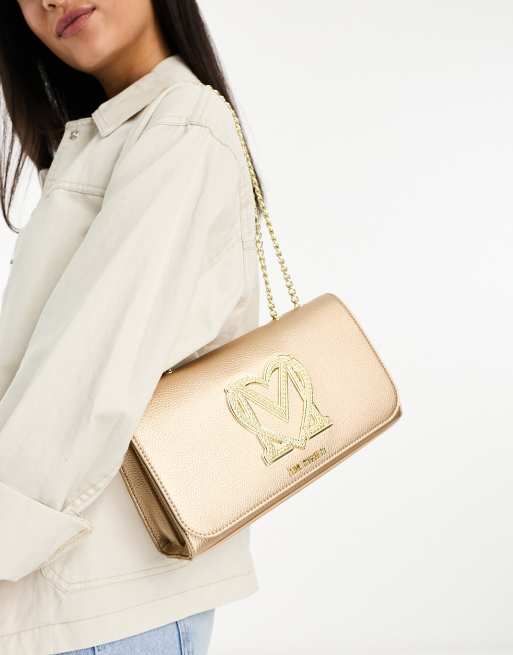 Love Moschino chain strap shoulder bag in gold