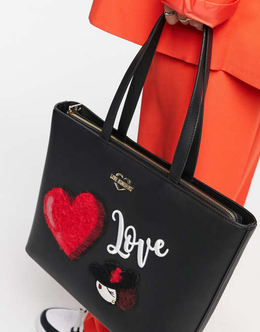 Love Moschino charming dolls tote bag in black