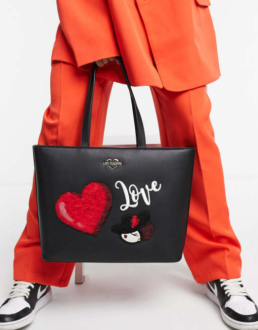 Love Moschino charming dolls tote bag in black