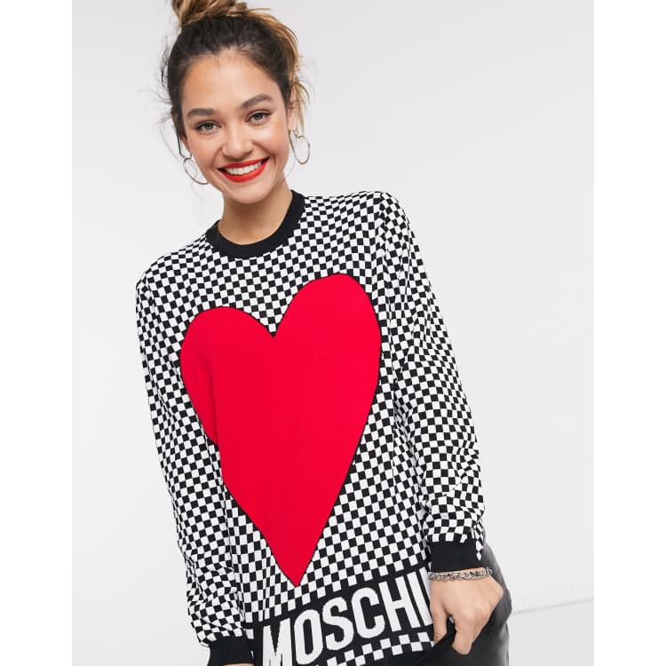 Love moschino pixel discount heart pullover top