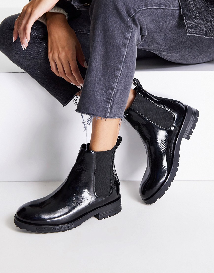 Love Moschino chelsea ankle boots in black