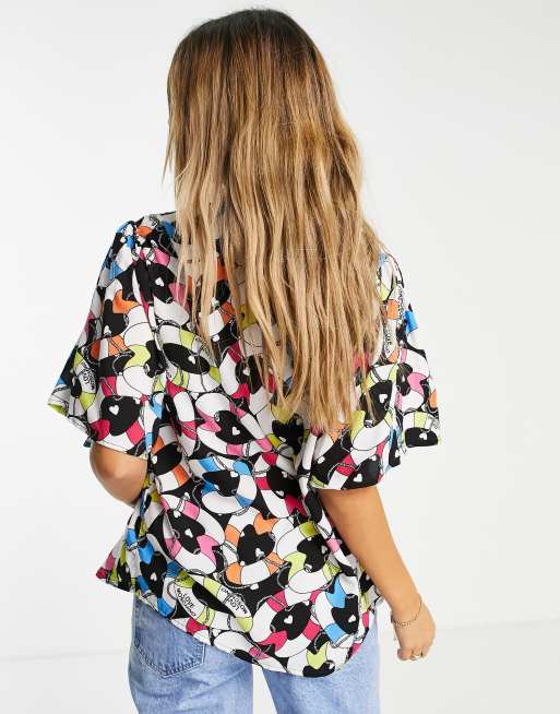 Love Moschino - Chemise manches courtes - Noir multicolore, 2 de 4