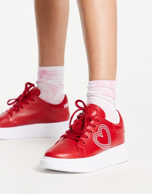 Moschino red sneakers sale