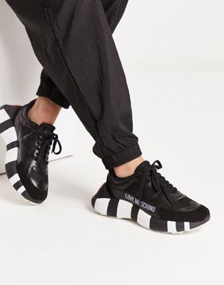 Love Moschino chunky logo trainers in black