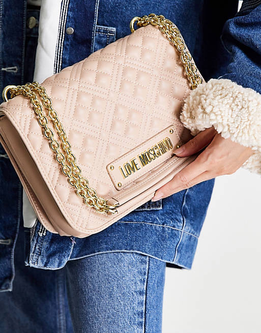 Love Moschino chunky quilted bag in mink