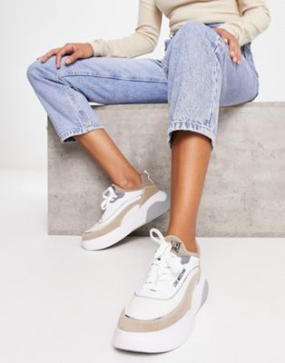 Love Moschino chunky trainers in beige and white - ASOS Price Checker