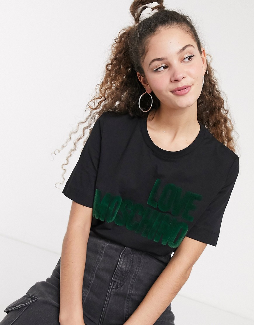 Love Moschino classic logo t-shirt-Black