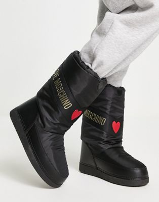 Love Moschino classic snow boots in black - ASOS Price Checker