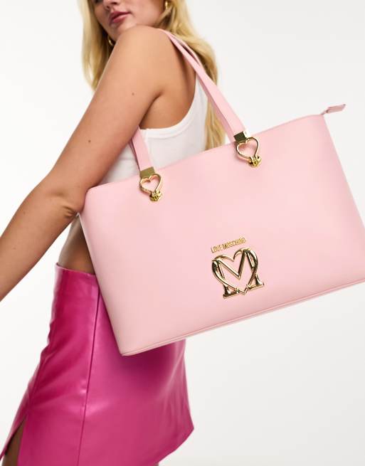 Love Moschino classic tote bag in light pink