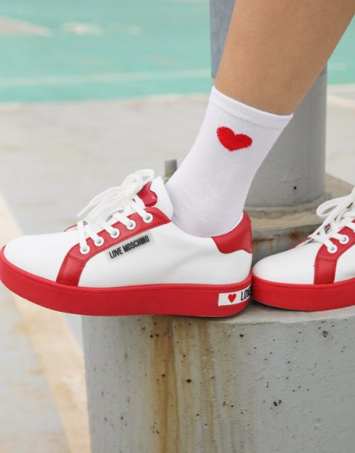 Love moschino sale red sneakers