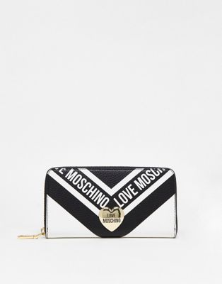 Love Moschino contrast wallet in black and white
