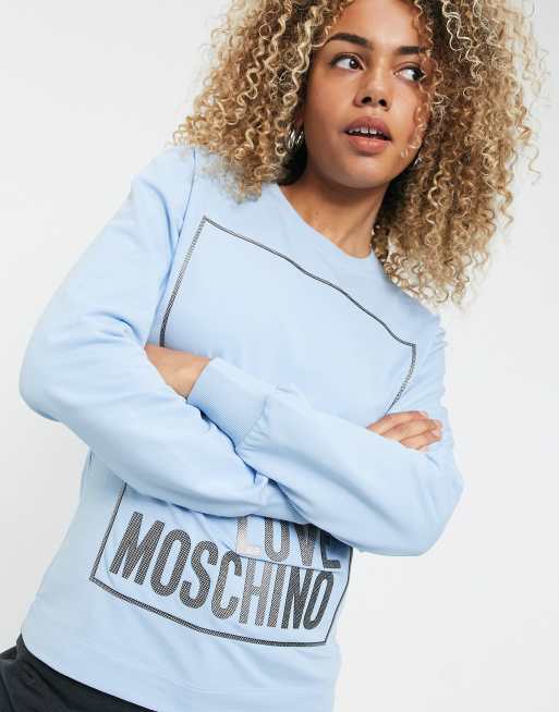 Moschino logo shoulder crew neck online sweatshirt