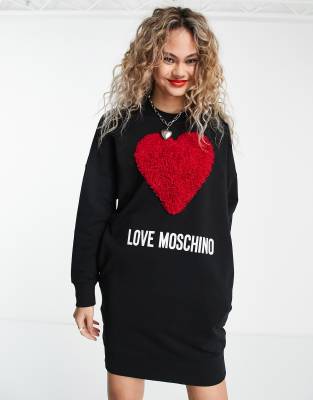 black dress with red love hearts