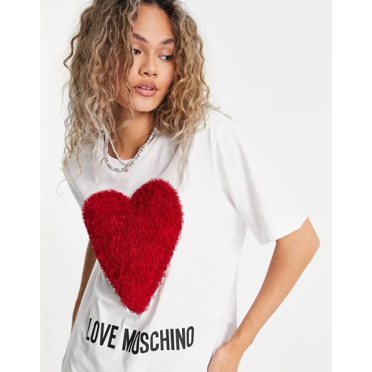 Maglietta bianca con cuore rosso discount