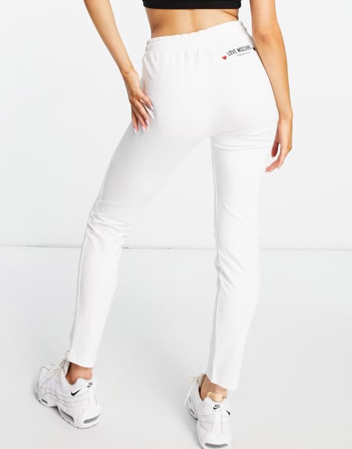 Love Moschino core logo sweatpants in white