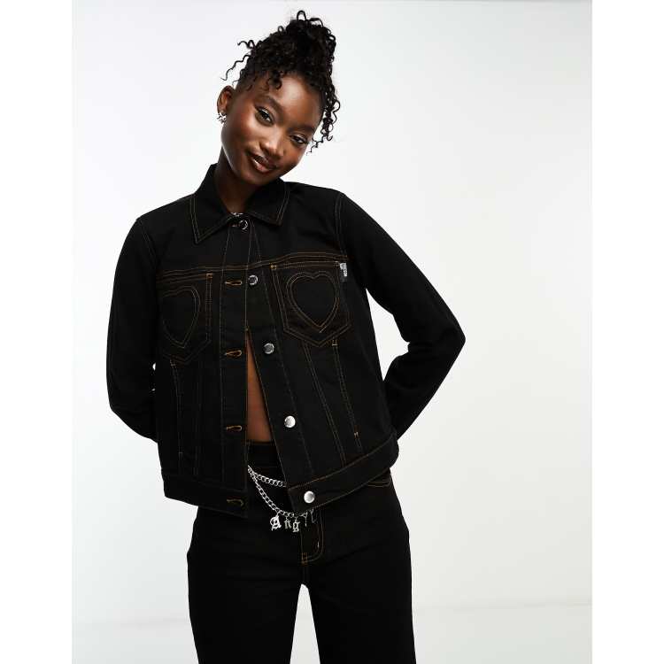 Moschino crop discount jean jacket