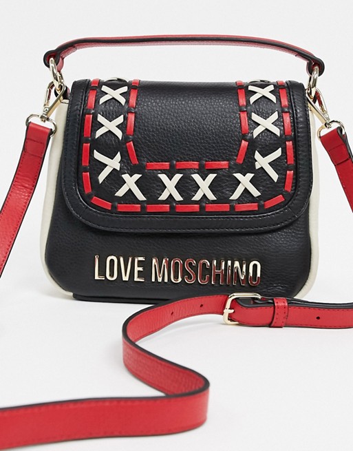 Love Moschino cross body bag with cross stitch detail | ASOS
