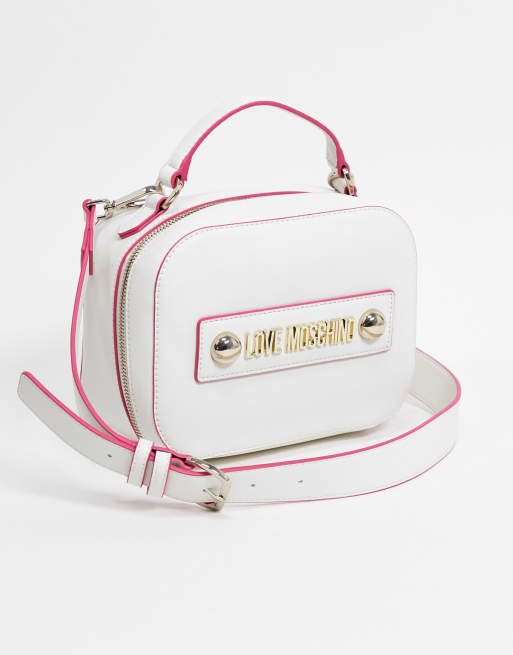 Love Moschino cross body bag with scarf tie in white ASOS
