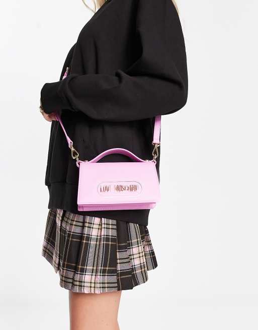 Love Moschino - Crossbody tas met handvat aan de bovenkant in roze