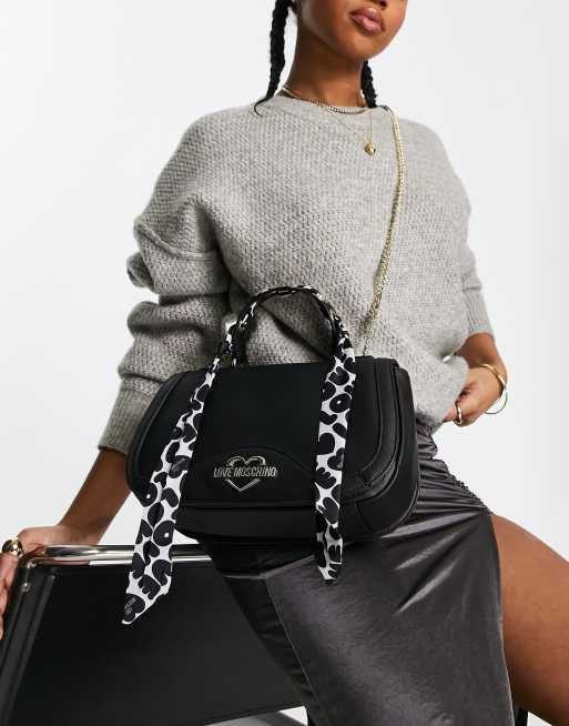 Love Moschino - Crossbody tas met sjaaldetail in zwart