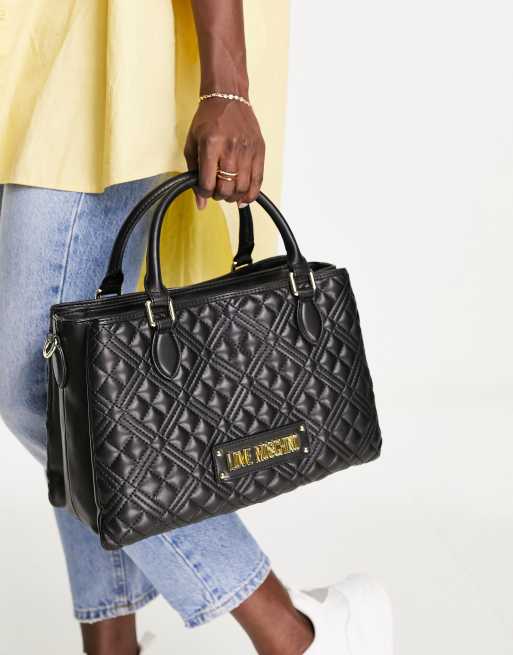 Love Moschino – Czarna pikowana torebka typu tote
