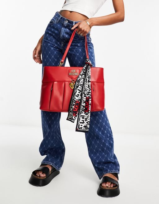 Love Moschino – Czerwona torba typu tote z apaszką, 2 z 4