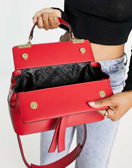 Love Moschino – Czerwona torba typu tote z frędzlem, 4 z 4