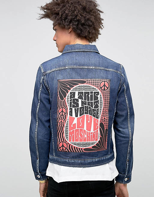 Love Moschino Denim Jacket with Back Print