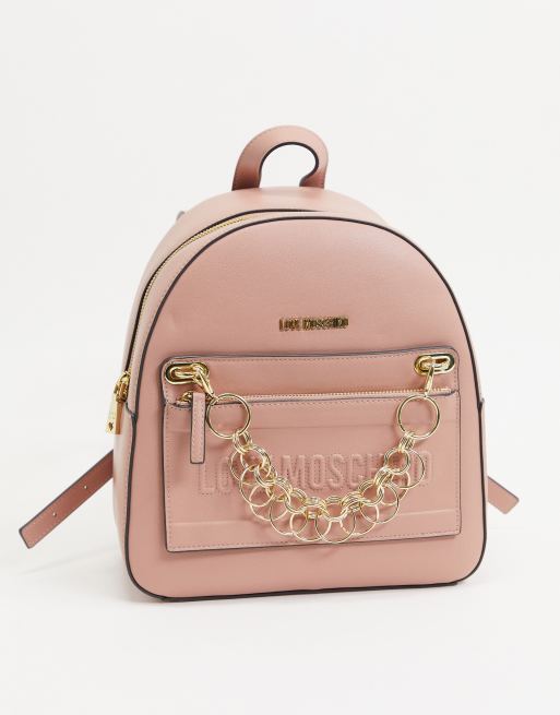 Pink hotsell moschino backpack