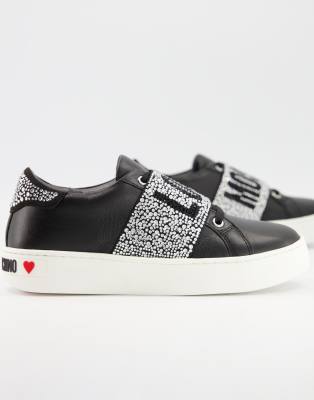 love moschino diamante trainers