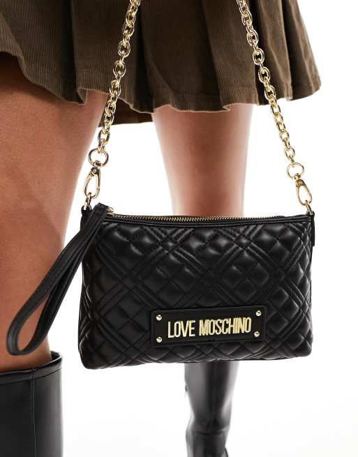 Love Moschino - Doorgestikte schoudertas in zwart, 2 van 4