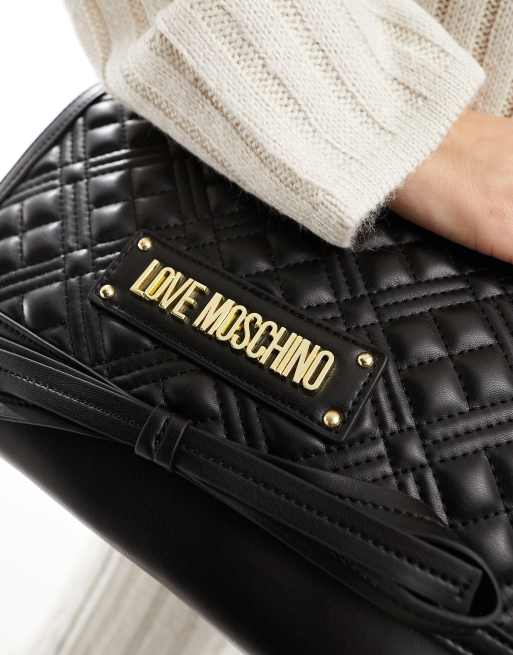 Love Moschino - Doorgestikte schoudertas in zwart, 2 van 4