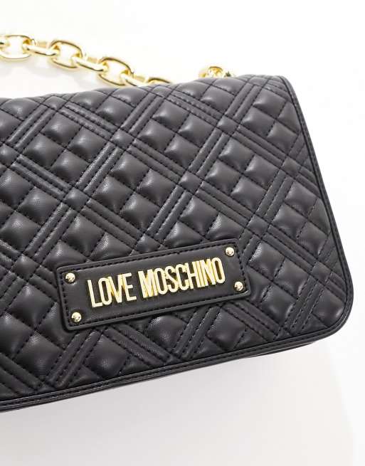 Love Moschino - Doorgestikte schoudertas in zwart, 2 van 4