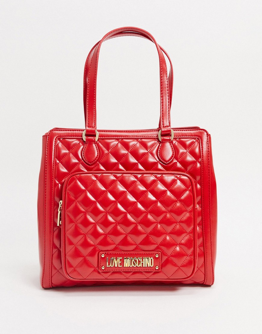 Love Moschino - Doorgestikte tote in rood