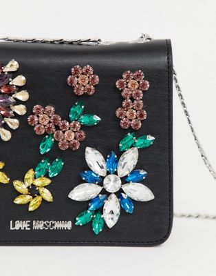 love moschino embellished crossbody bag