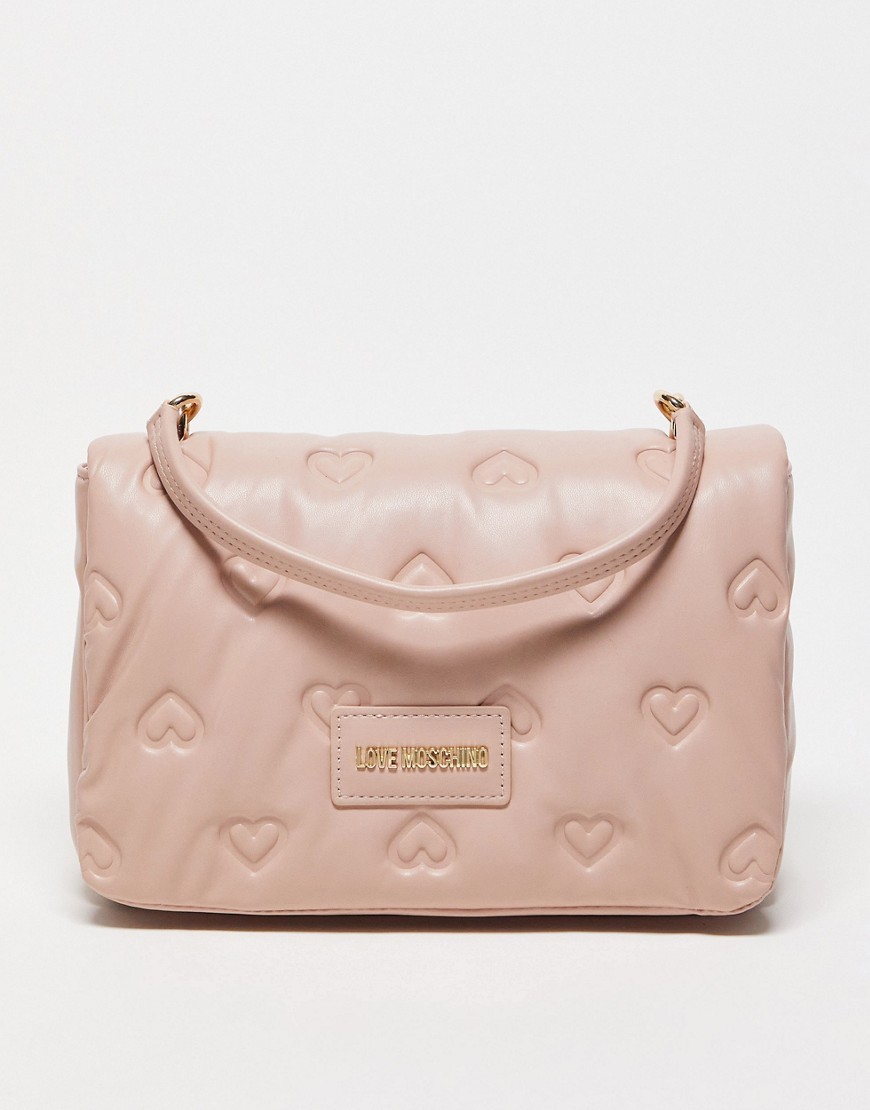 Love Moschino Embossed Heart Bag In Pink