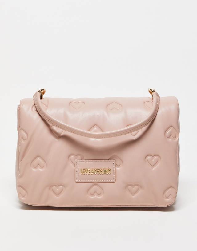 Love Moschino embossed heart bag in pink