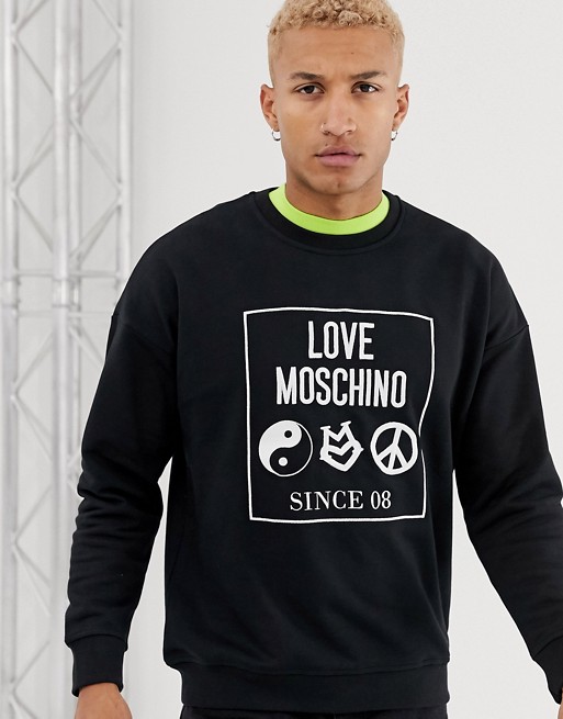 Love Moschino embroidered box logo sweater