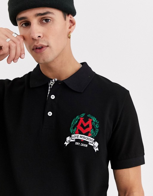 Love Moschino embroidered crest polo shirt