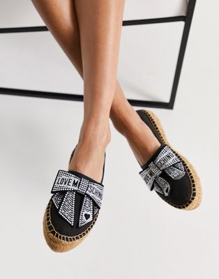 Love Moschino embroidered espadrilles in black
